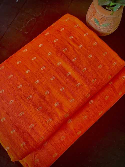 Sunflower Orange - Banarasi Running Fabric