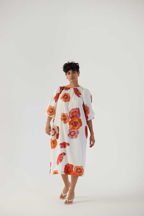 New Season Fall 23/Summer 24-Dress Cotton Satin Valentine White-YAMBB29-Fashion Edit Yam