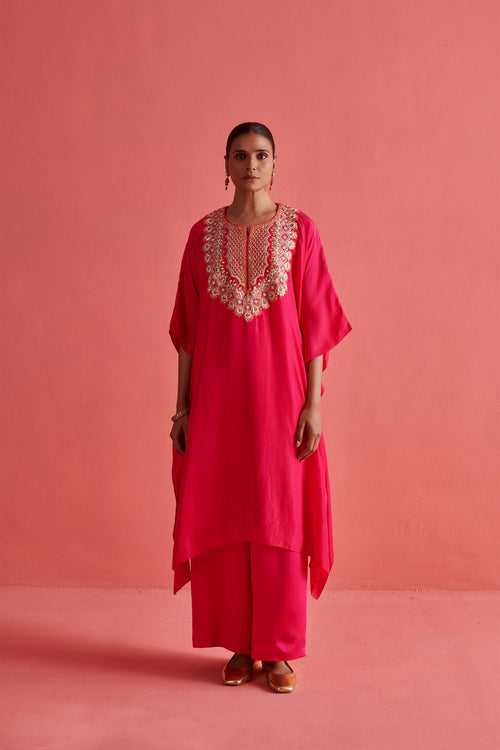 New Season Festive 2024-Coord Set-Crepe Silk/Bemberge Satin 2pcs Rani Pink-AS117-Fashion Wedding Edit Aarti Sethia