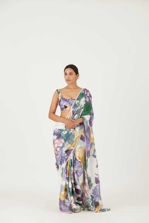 New Season Fall 23/Summer 24-Saree-Silk-Mara Multi Color-YAMLS17-Fashion Edit Yam