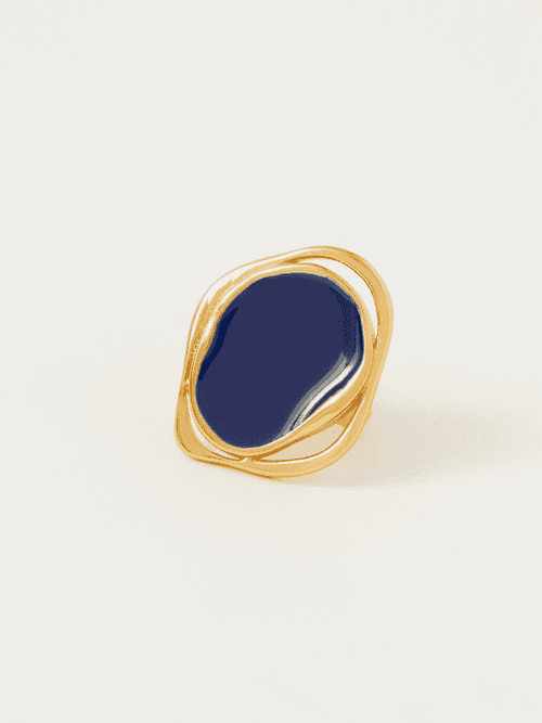 Fashion Jewelry-18k Gold Plated-Rings-Copacabana-Midnight Blue-RIVA1001_MB-Fashion Edit Voyce