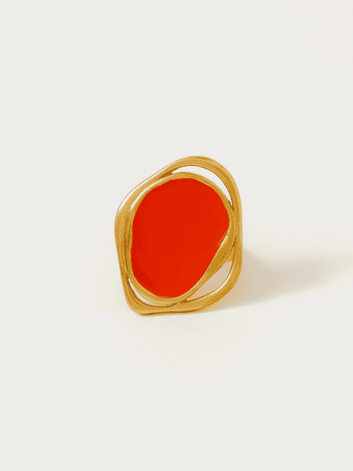 Fashion Jewelry-18k Gold Plated-Rings-Copacabana-Orange-RIVA1001_O-Fashion Edit Voyce