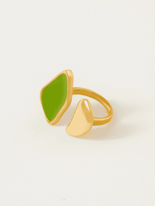 Fashion Jewelry-18k Gold Plated-Rings-St Lucia-Green-RIVA1002_G-Fashion Edit Voyce