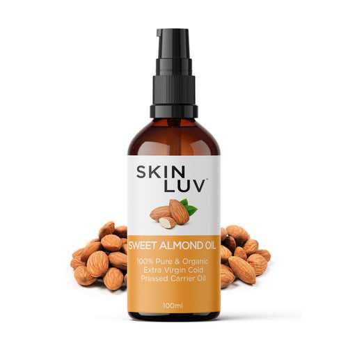 SKINLUV Sweet Almond Oil 100% Pure & Organic Extra Virgin Cold Pressed Carrier Oil 100ml