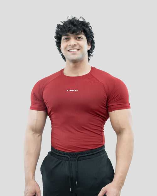 Ace compression T-shirt (Maroon)