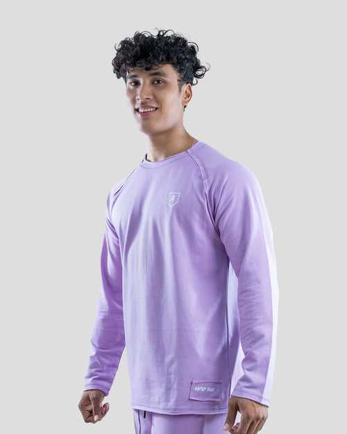 Raw Oversize Full Sleeve T-Shirt (Lilac)
