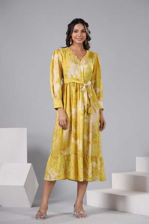 Sassy Yellow Muslin Summer Dress