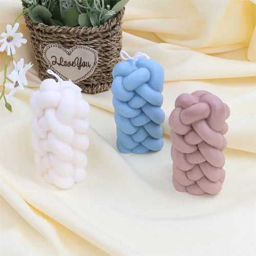 3D Rope Knot Twisted Pillar Candle Silicone Mould (PUR1015-69)