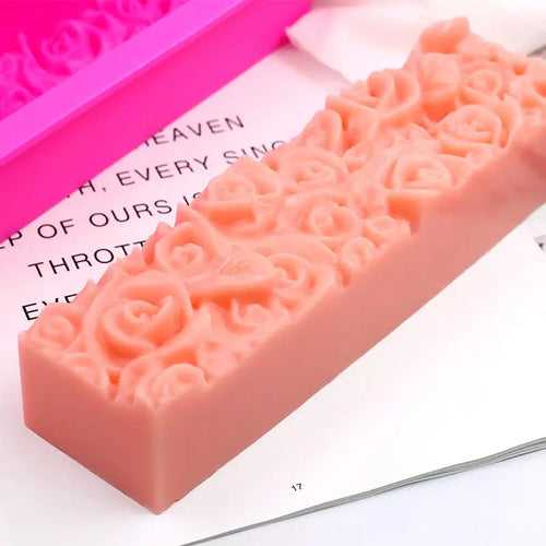 3D Rose Embossed Shape Silicone Loaf Mould (PUR1015-75)
