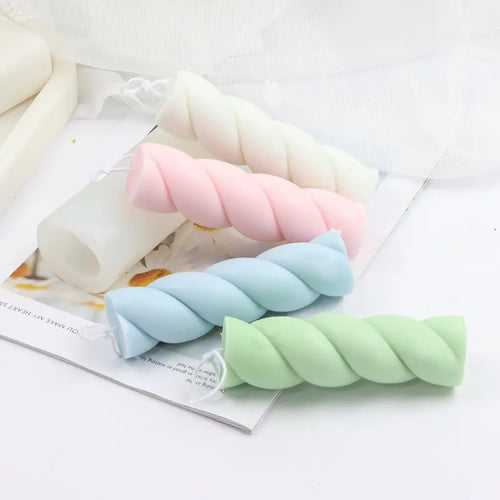 3D Twisted Thick Rope Pillar Candle Silicone Mould (PUR1015-68)