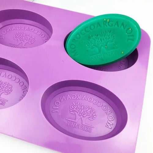 4 Cavities Morocco Argan Oil Tree Oval Shape Silicone Mould (PUR1015-79)