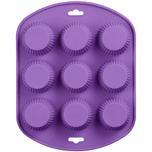 9 Cavities Muffin Round Shape Silicone Mould (PUR1015-77)