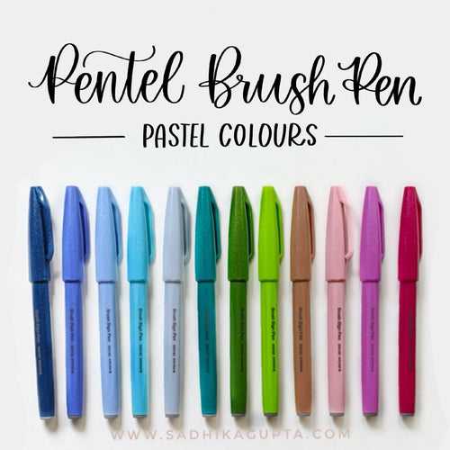 Pentel Brush Sign Pen - Set of 12 Pastels