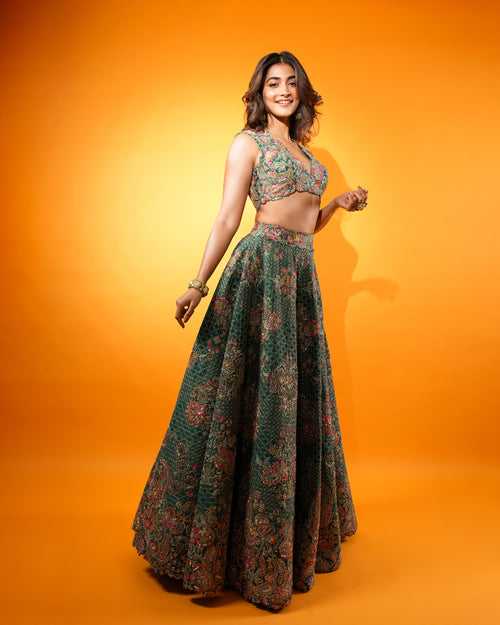 Pooja Hegde in Mudra Lehenga Set