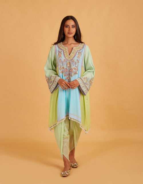 Pan Kurta Set In Blue