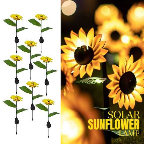 Hardoll Solar Lights Outdoor 20 LED Sunflower Lamp for Home Garden Waterproof Decoration (Warm White- Pack of 1)