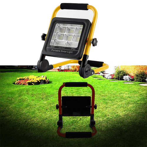 Hardoll 50W Solar Portable LED Work Light Waterproof Outdoor Camping Emergency Car Job Site Lighting