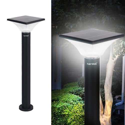 Hardoll 10W Solar Lights for Home Outdoor Garden 40 LED Waterproof Pillar Wall Gate Post Lamp with Pole Upgraded Model(Square Shape-Pack of 1)