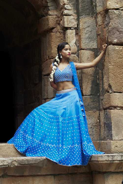 INDIGO OMBRE LEHENGA