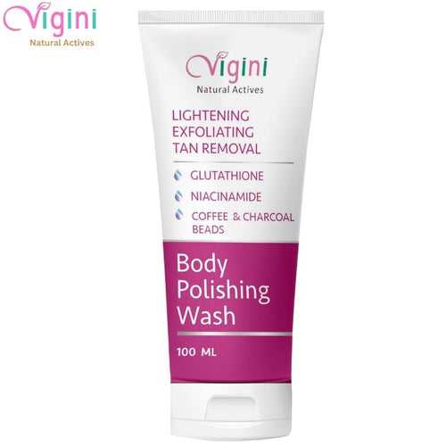 Vigini 100% Natural Actives Lightening Brightening Body Polishing Wash 100ml