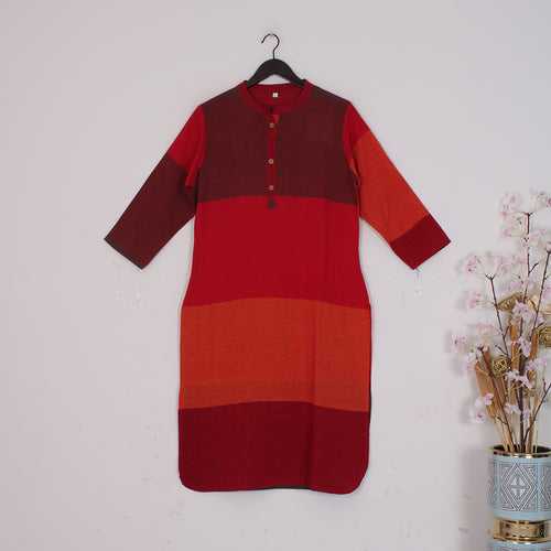 Shades Of Red Solid Kurti