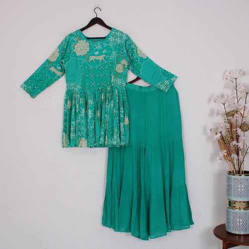 Light Green Georgette Kurti Set