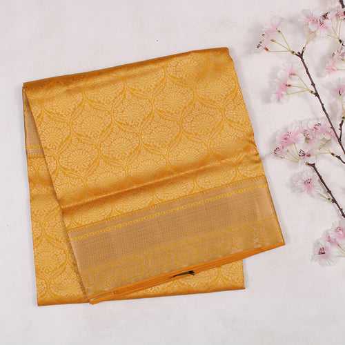 Yellow Soft Silk Brocade Saree