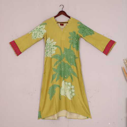 Green Silk Kurti Set