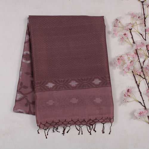 Mauve Banarasi Kora Saree