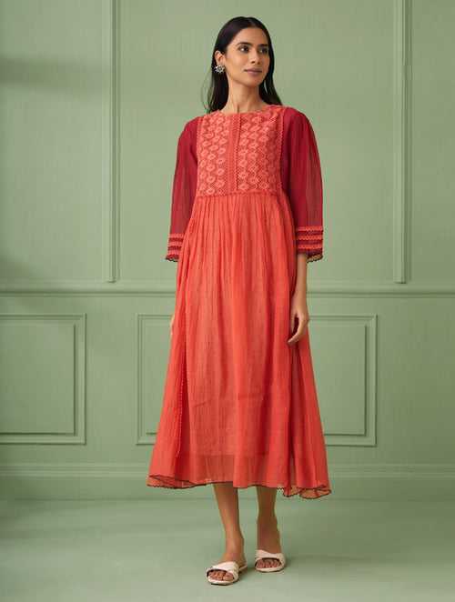 Coral and Red Maxi Dress (set of 2)