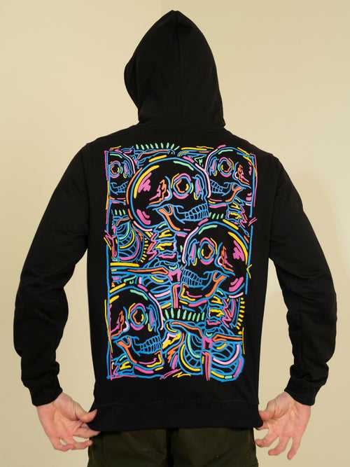 Punk NEON-SKULL Black Sweatshirt