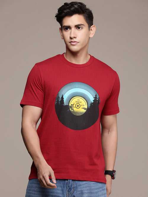Red Cotton Printed T-shirt