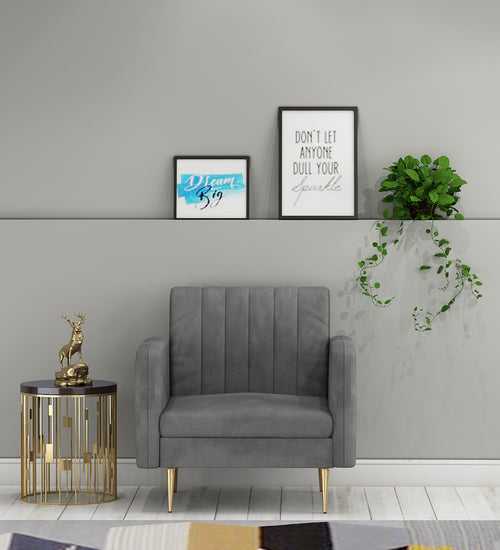 Amour Single Seater Sofa - Graphite Grey