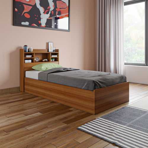 Zencozy Single Bed - Walnut