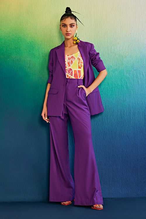 Purple Pant Suit Set