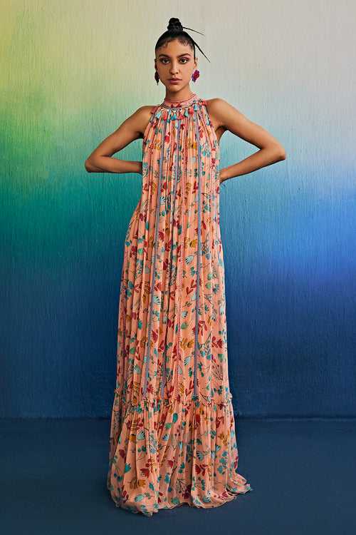 Salmon Pink Maxi Dress