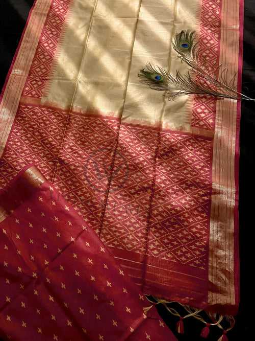 Wheat Chiku Premium Raw Silk Saree