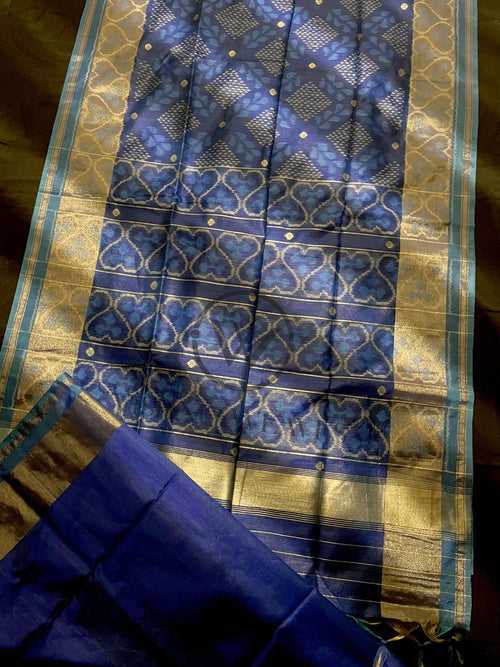Royal Blue Premium Raw Silk Saree