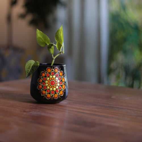 Warm Daisy Mandala Planter