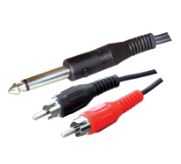 MX 644  6.35 mm P-38 MONO PLUG TO MX 2 RCA PLUG CORD