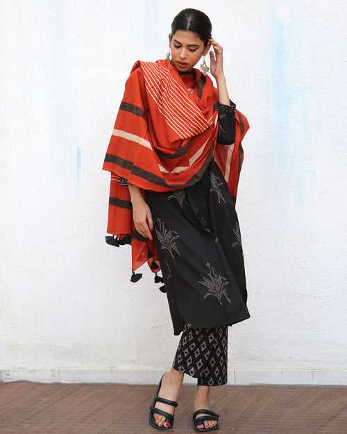 Sejal Blockprinted Cotton Dupatta - NOMAD