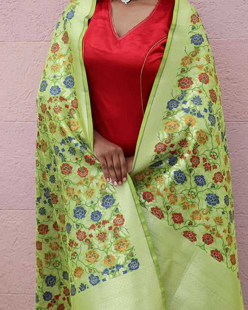 Ishq Handwoven Banarasi Kimkhab Brocade Dupatta