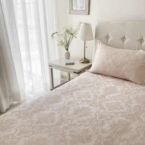 Artemis - Blush Jacquard Bedsheet - Available in Queen, King, and Super King Size