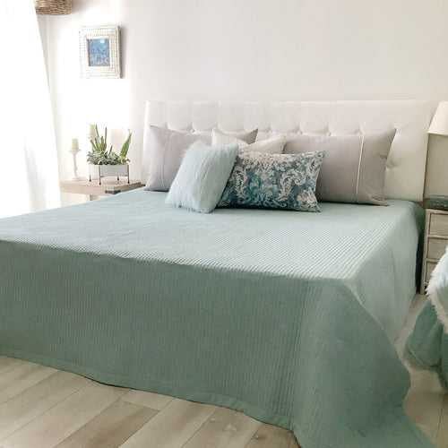 Aqua - A Coastal Piece - Comes With Two Pillowcases