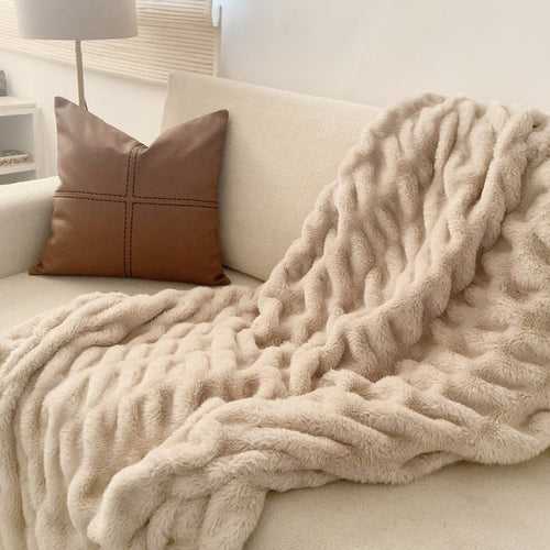 Biscoff Tan Super Soft Faux Fur Throw