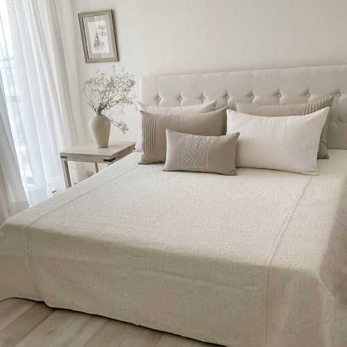Hope - An Embroidered Bedspread - Comes With Two Complimentary Lace Pillowslips