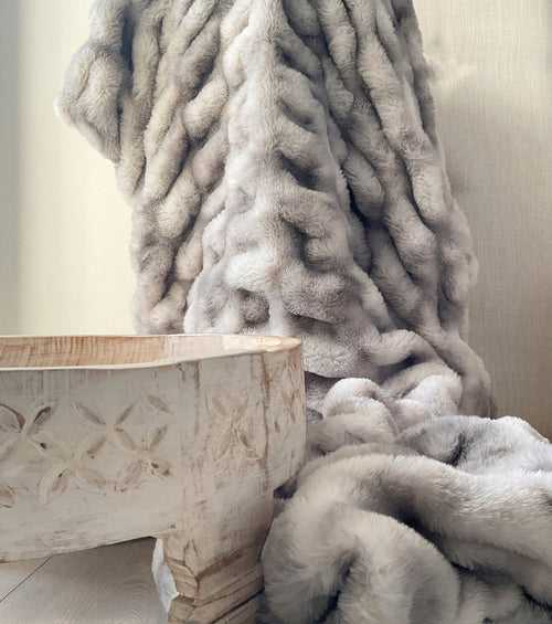 Midnight Grey Super Soft Faux Fur Throw