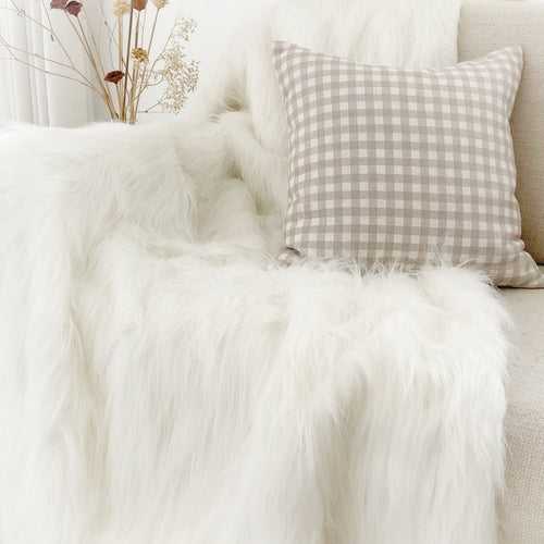 Snowy White Faux Fur Artisanal Throw