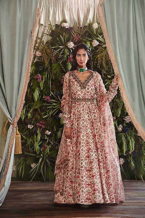 MEHVISH PRINTED CHANDERI ANARKALI