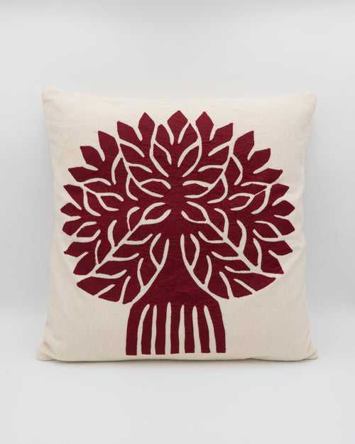Maroon Tree of Life Cushion Cover (Size-16"X16")
